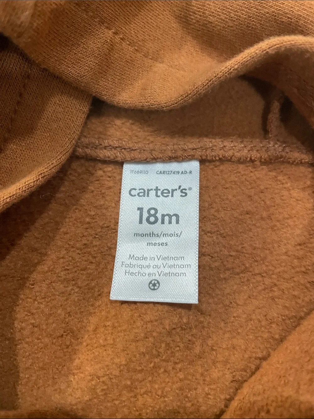 Carter's Toddler Hooded Pullover - Rust Brown